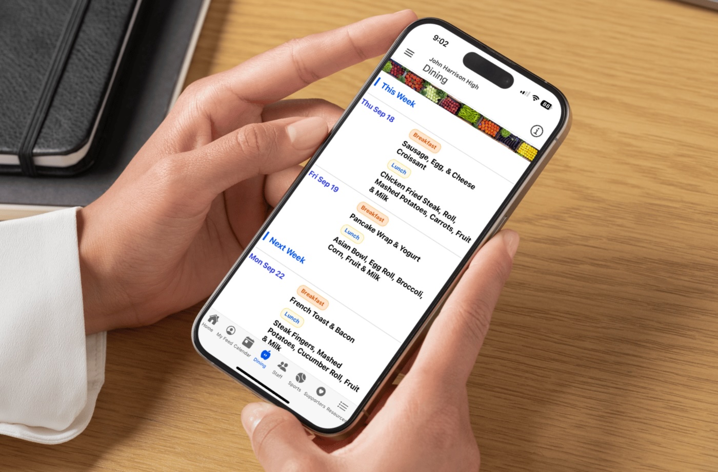 School calendar and meal planning
